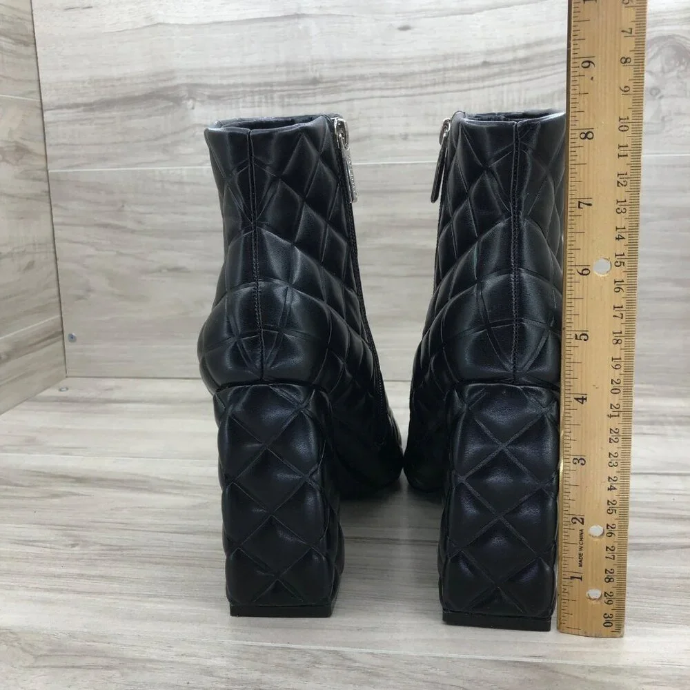 Cape Robbin Ankle Boots Womens 9 Black Quilted Zip Booties - Picture 10 of 11